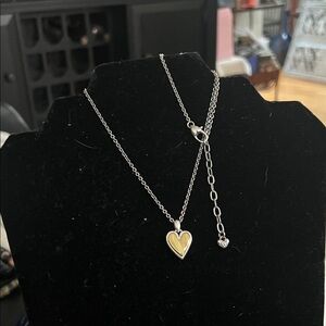 Brighton Silver Necklace with Gold Heart Pendant